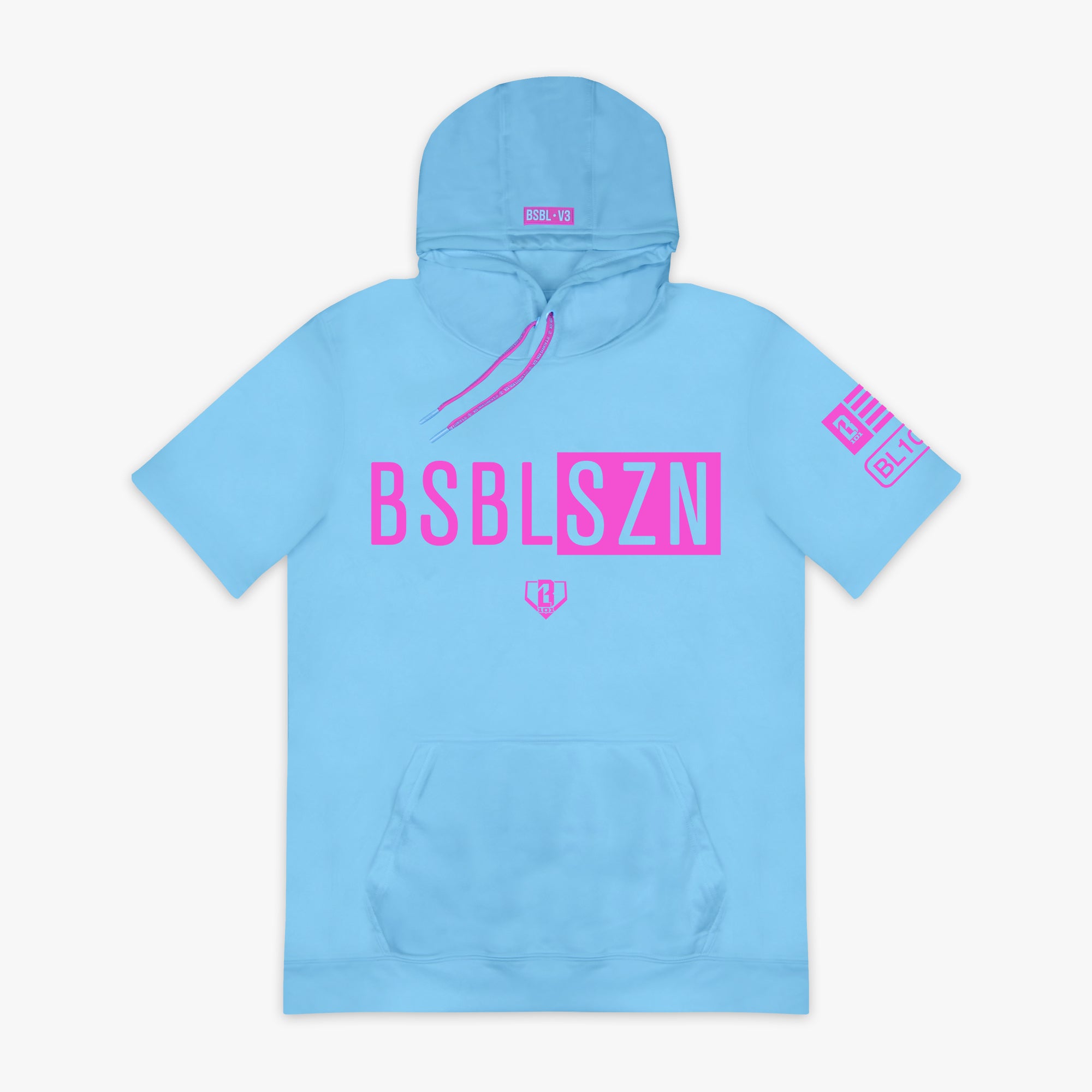 BSBL-SZN Short Sleeve Hoodie V3 Cotton Candy Blue – Baseball