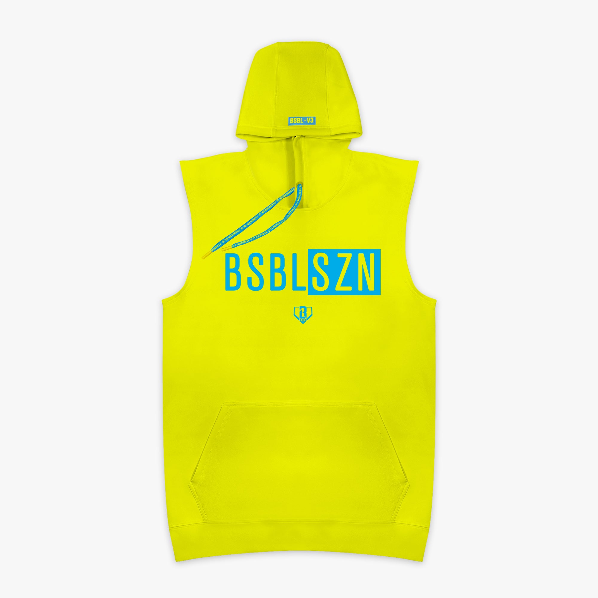 BSBL-SZN Sleeveless Hoodie V3 - Highlighter Yellow – Baseball