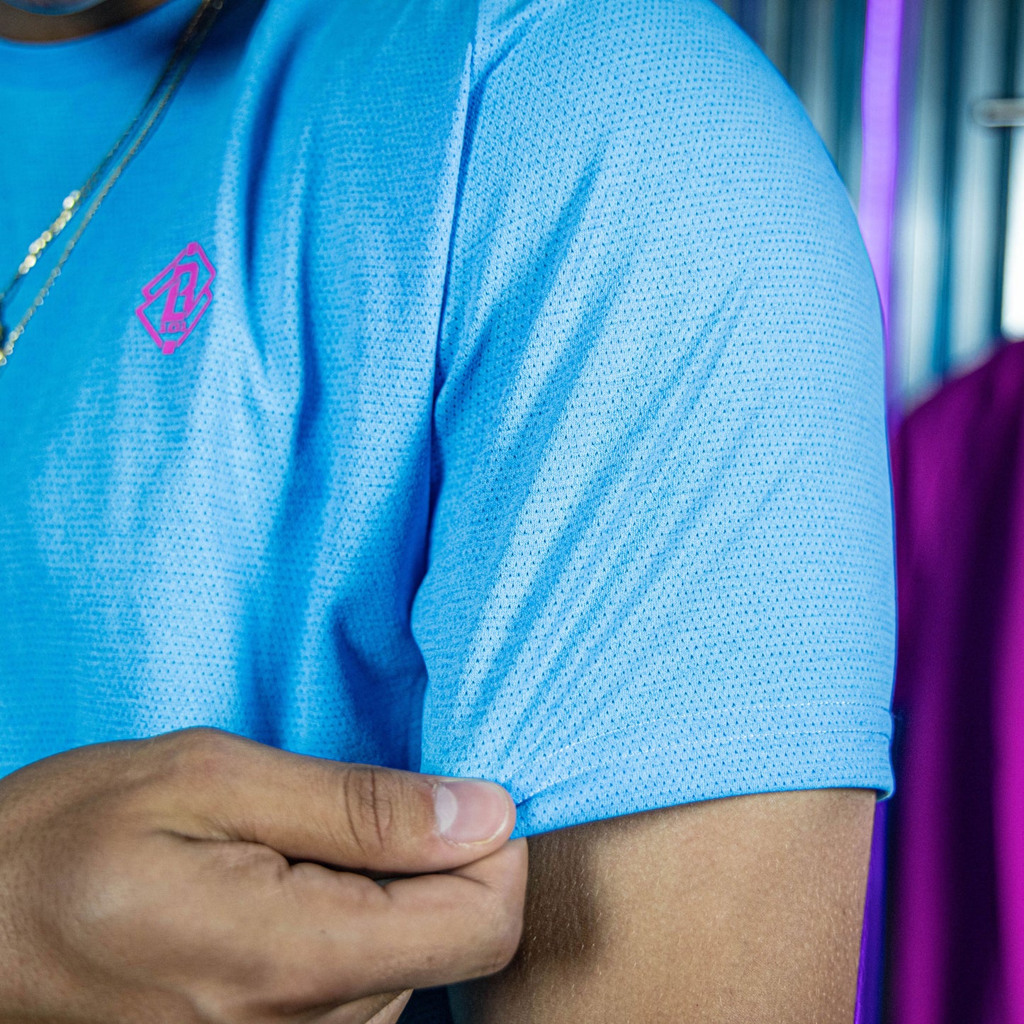 Blue performance tshirt, blue performance tee