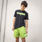 Green paisley print shorts