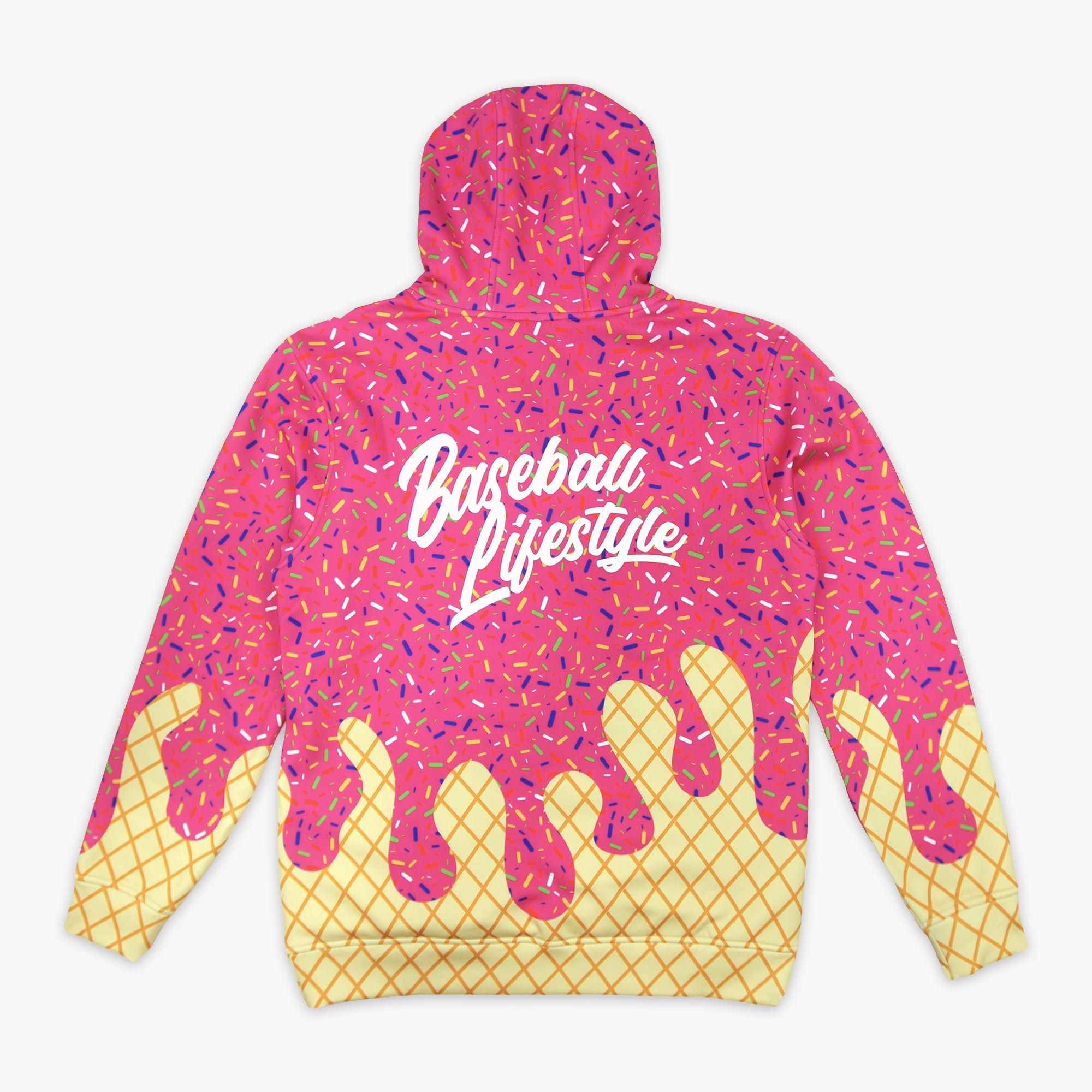 Baseball Lifestyle 101 Men's Ice Cream Hoodie, Medium, Strawberry Baseball Lifestyle 101 Men's Ice Cream Hoodie, Medium, Strawberry