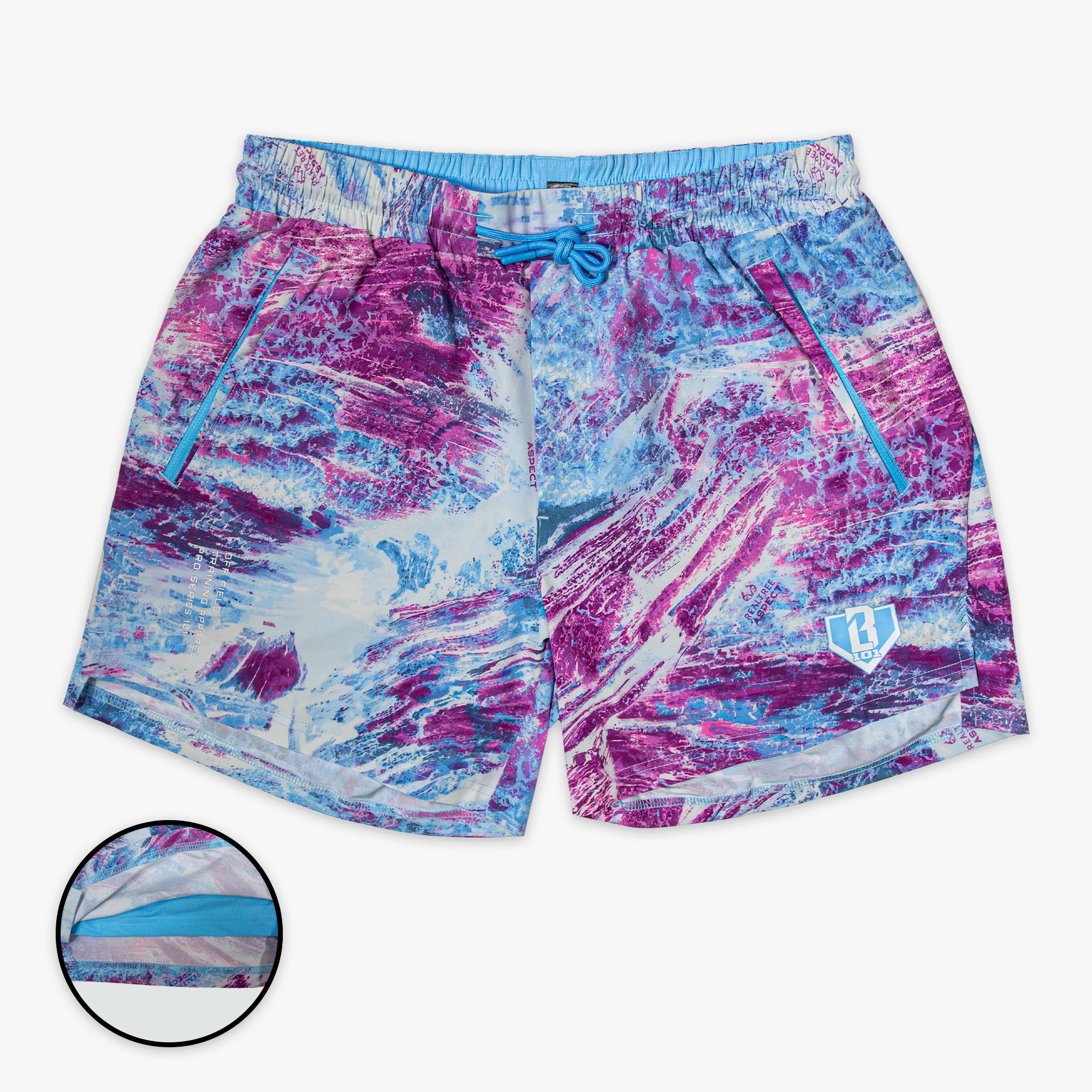 Realtree Pro Series Youth Shorts V2 with Liner - Aspect-Blue