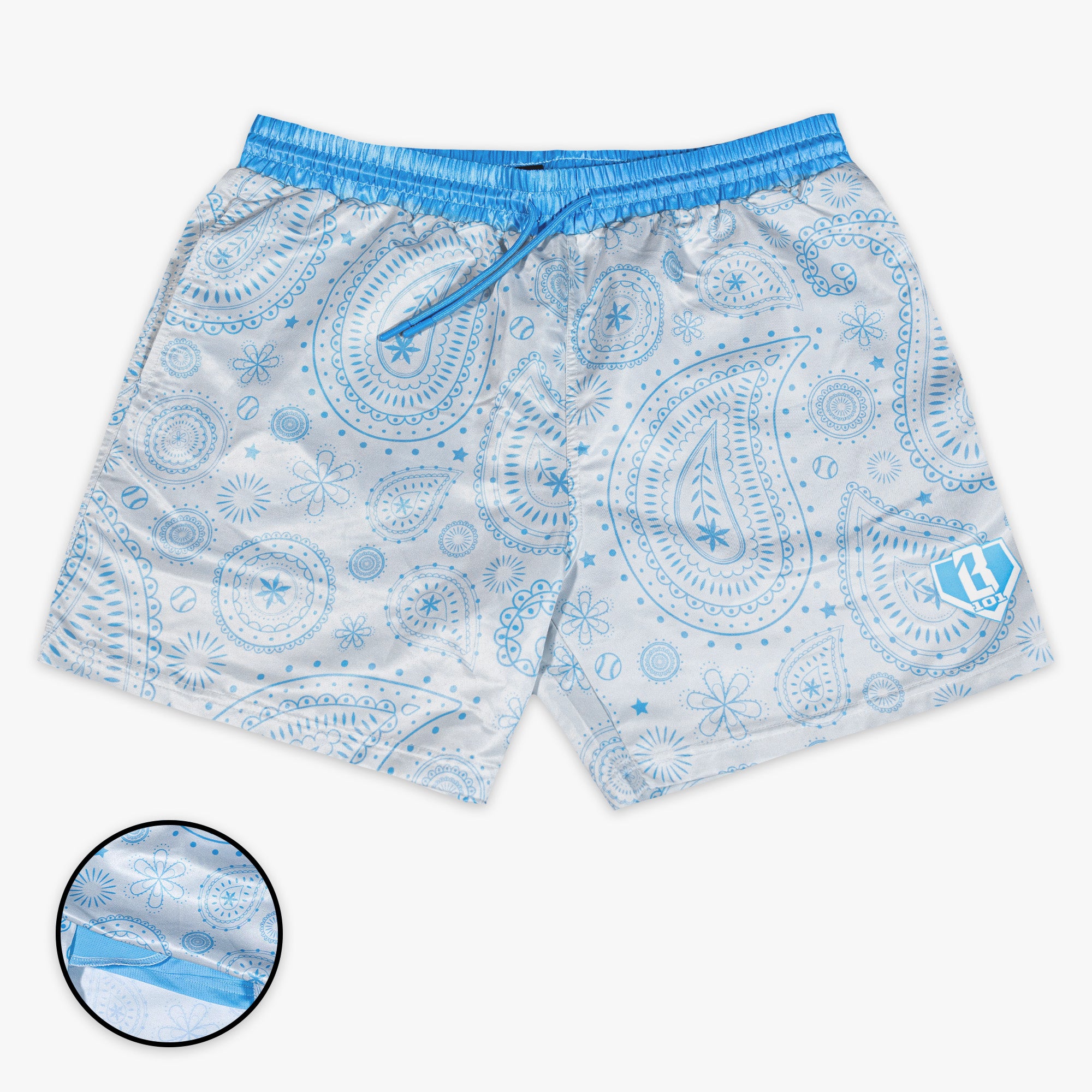Paisley Youth Swim Trunks - Gray - Baseball Lifestyle 101