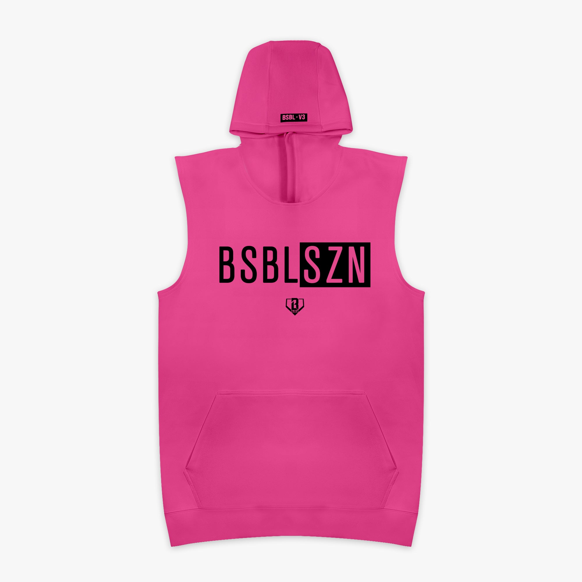 BSBL-SZN Sleeveless Youth Hoodie V3 - Pink – Baseball Lifestyle 101