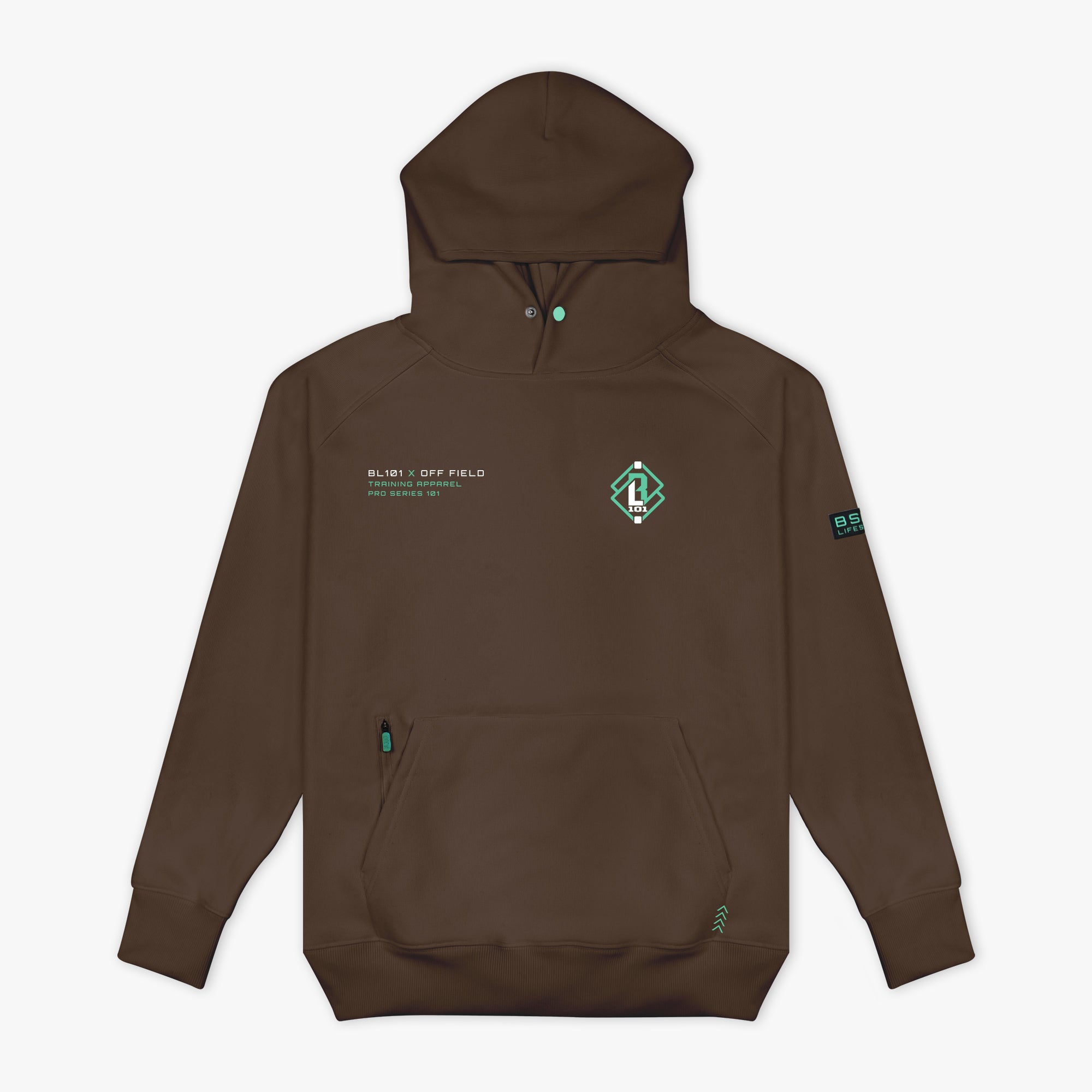 Off-Field Waffle Performance Hoodie - Brown/Mint – Baseball