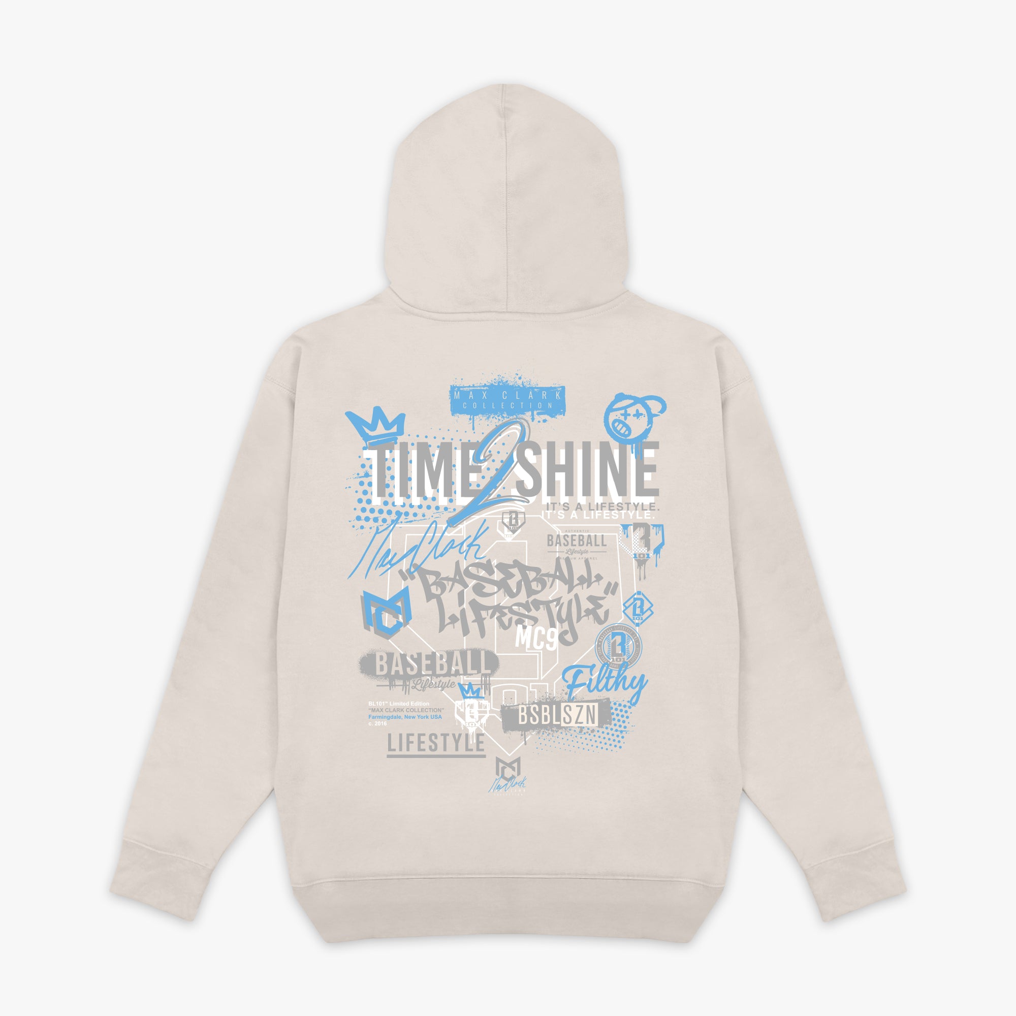 Time 2 Shine Icons Hoodie - Bone - Baseball Lifestyle 101
