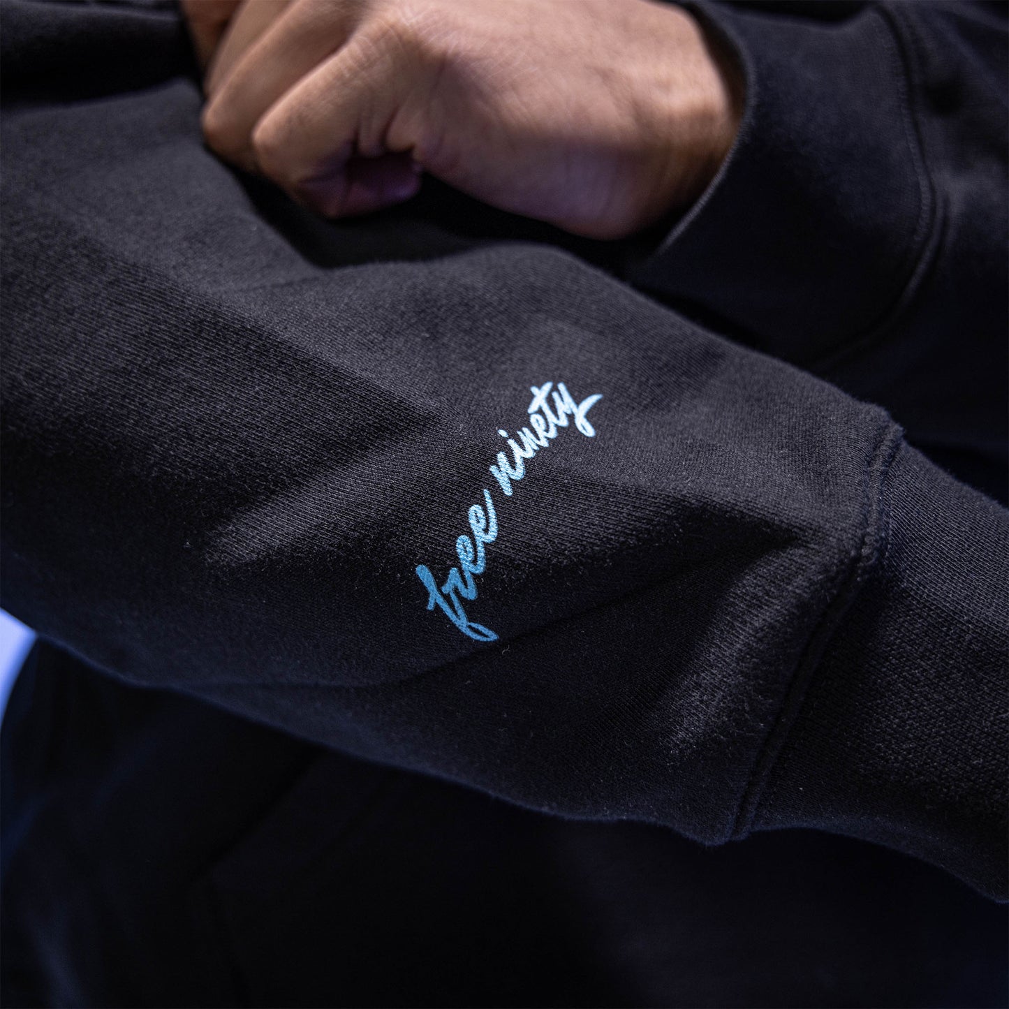 Upside Down Baseball Youth Hoodie - Black/Light Blue