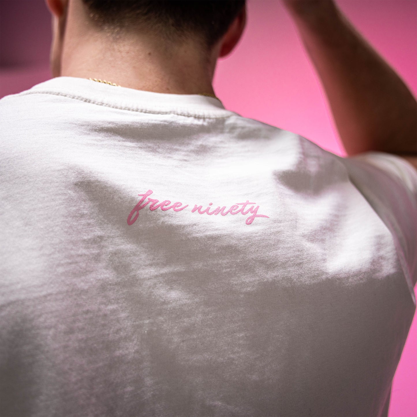 Upside Down Baseball Youth Tee - Cream/Pink