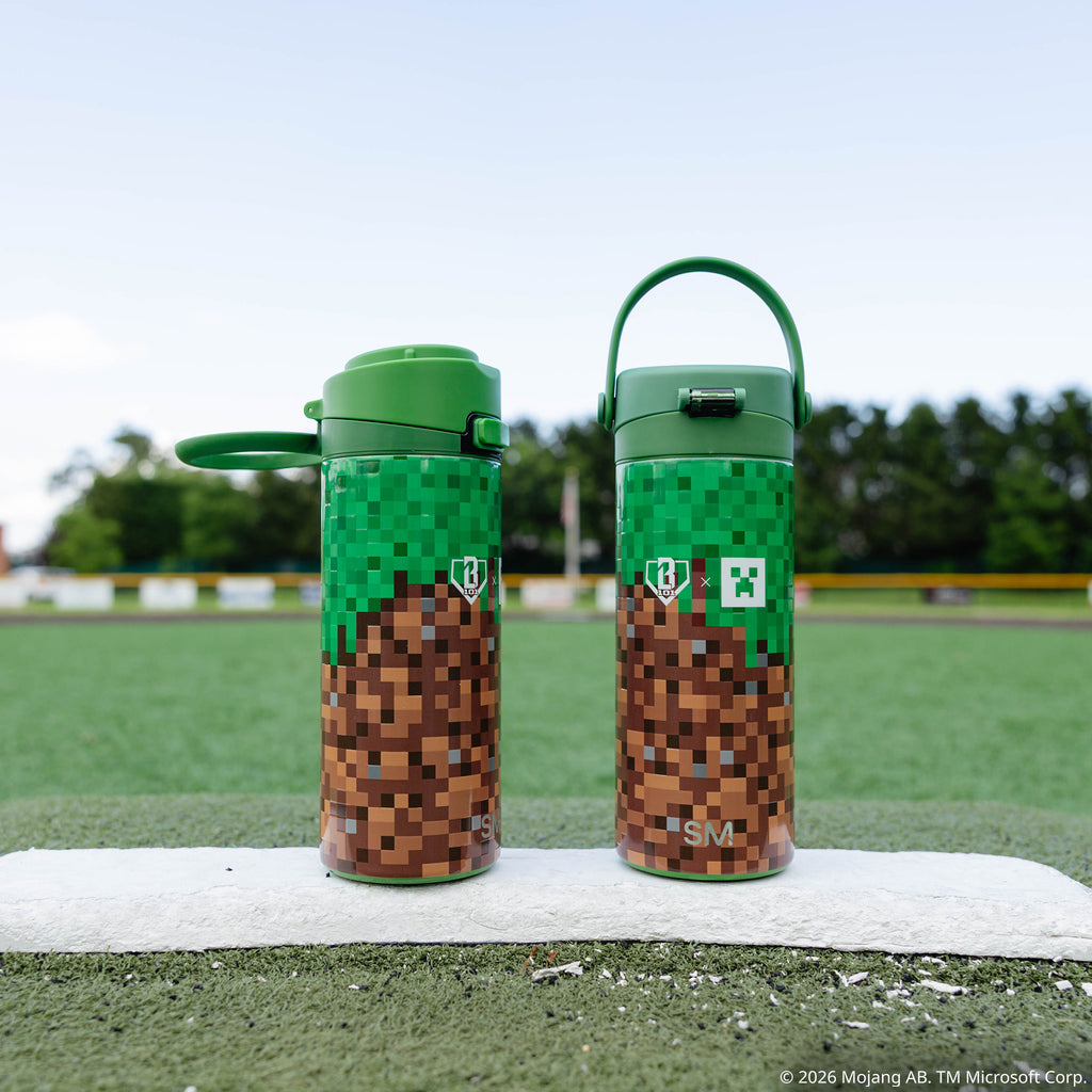Multi-Color Mesa Sport Minecraft Grass Block water bottle — lifestyle