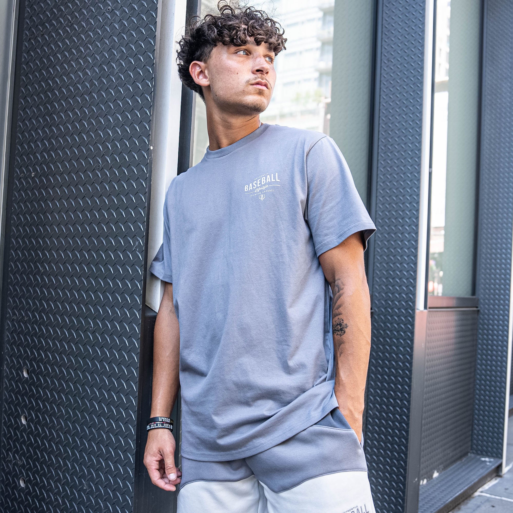 BSBL Wave Youth Tee - Cool Gray - Baseball Lifestyle 101