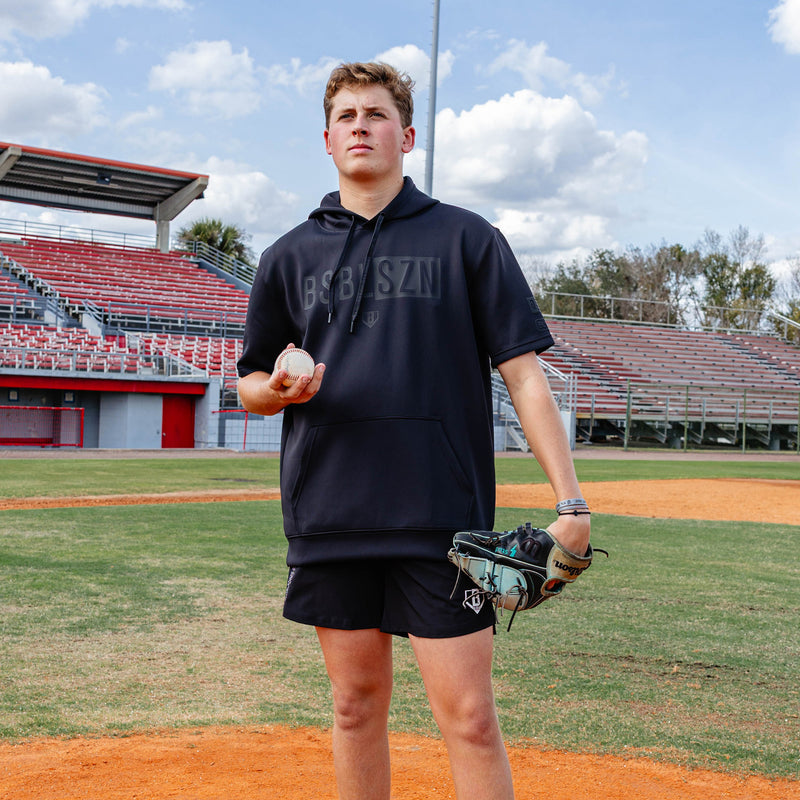 BSBL-SZN Youth Short Sleeve Hoodie V3 - Blackout