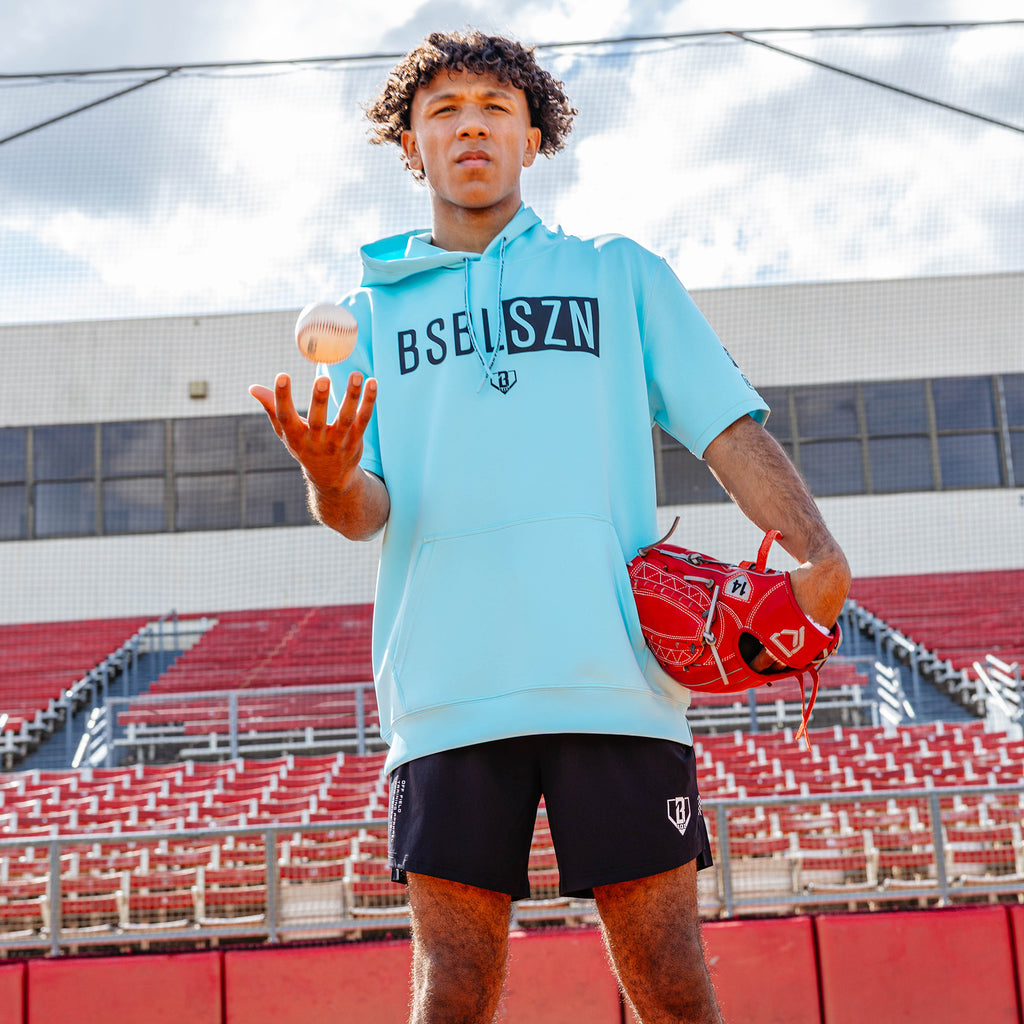 BSBL-SZN Short Sleeve Youth Hoodie V3 - Blue