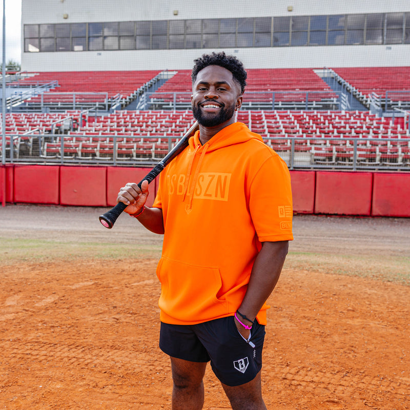 BSBL-SZN Youth Short Sleeve Hoodie V3 - Orange