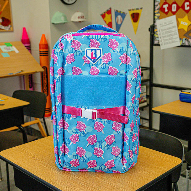 Multi-Color backpack with "Cotton Candy SZN 2" design — back view