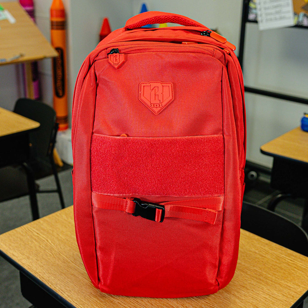 Red SZN 2 backpack — back view