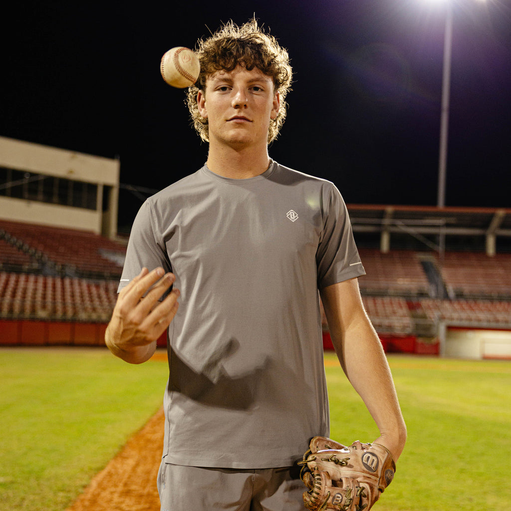 Diamond Tech Vented Youth Tee - Gray