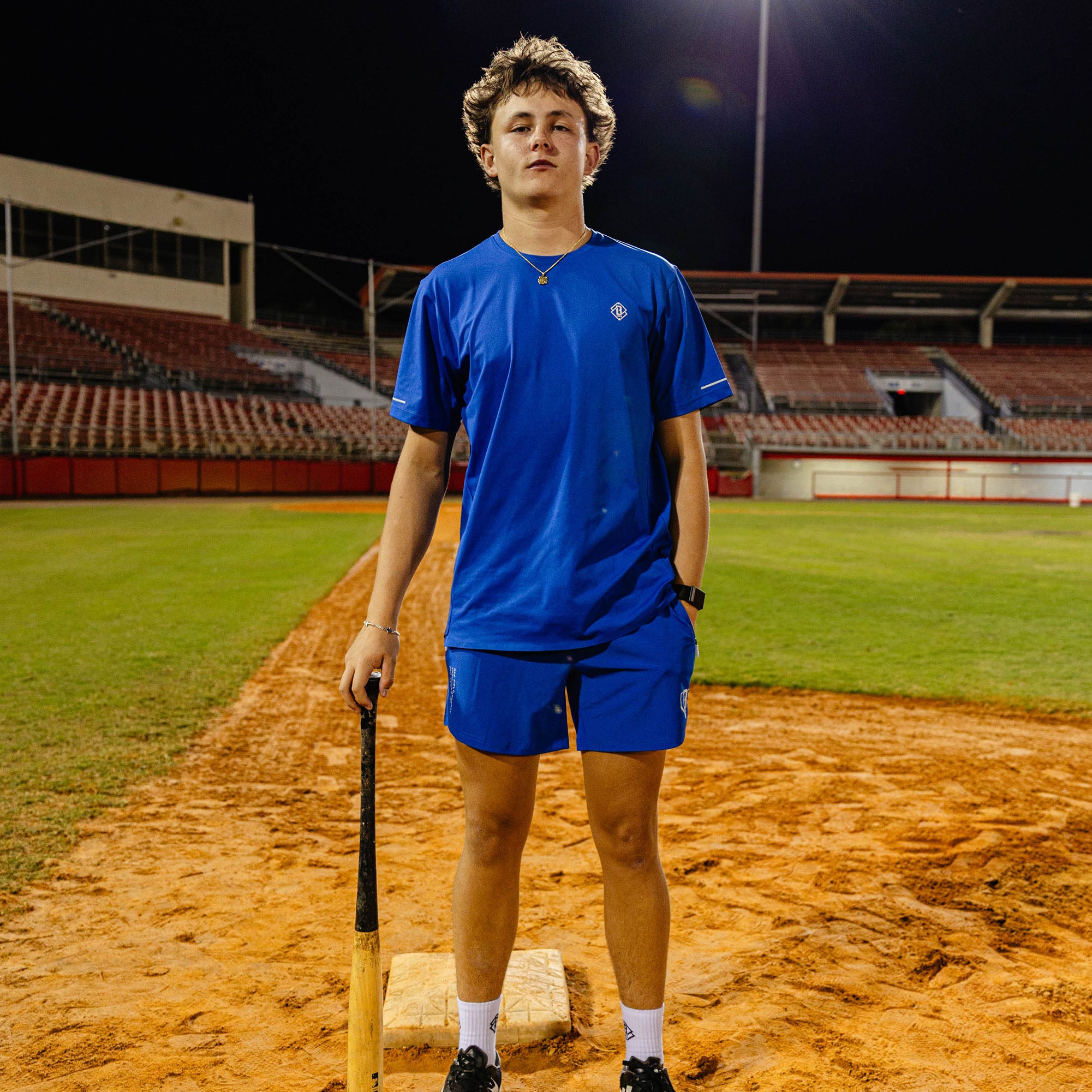 Diamond Tech Vented Youth Tee - Royal Blue