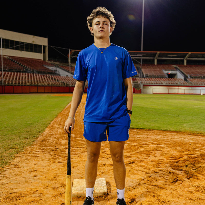 Diamond Tech Vented Youth Tee - Royal Blue