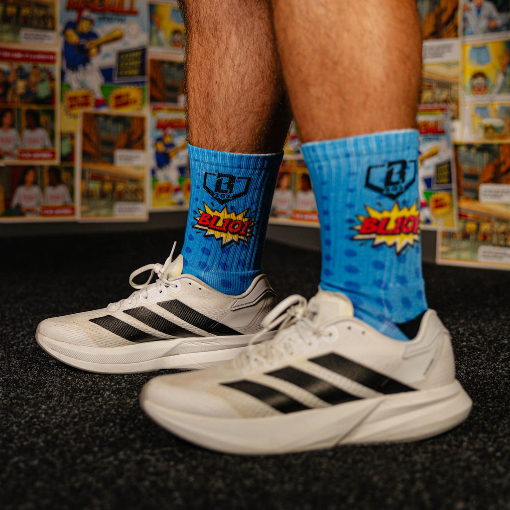 Multi-Color socks with "BL101 Comic Performance 3-Pack" design — product view