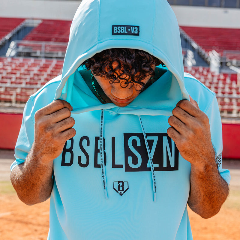 BSBL-SZN Youth Short Sleeve Hoodie V3 - Blue