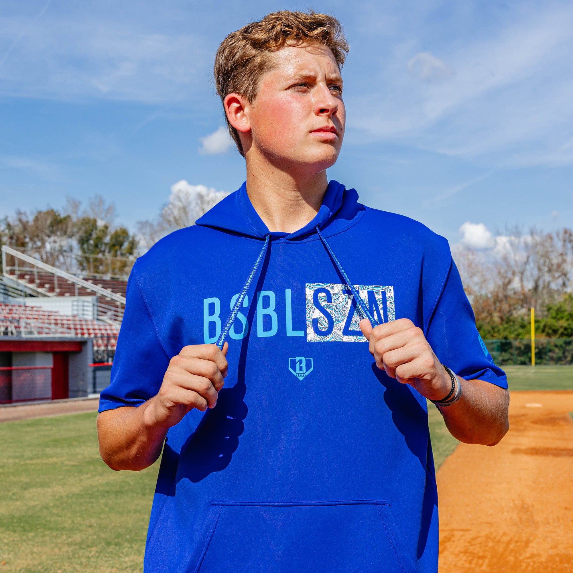 BSBL-SZN Short Sleeve Hoodie V3 - Royal Blue/Oceans