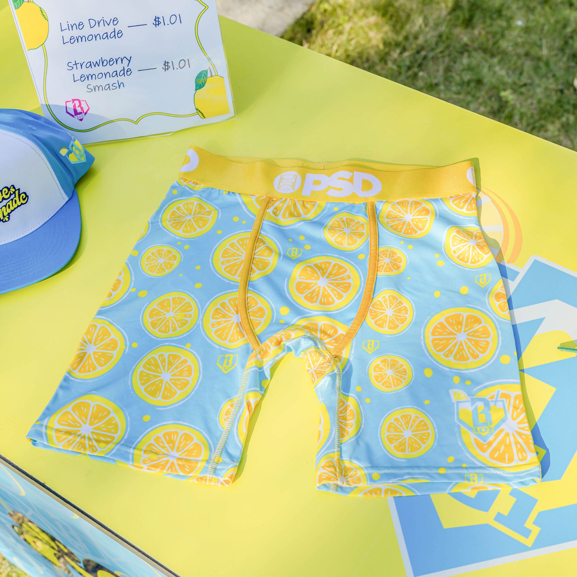 Multi-color Blue Lemonade underwear — styled product shot