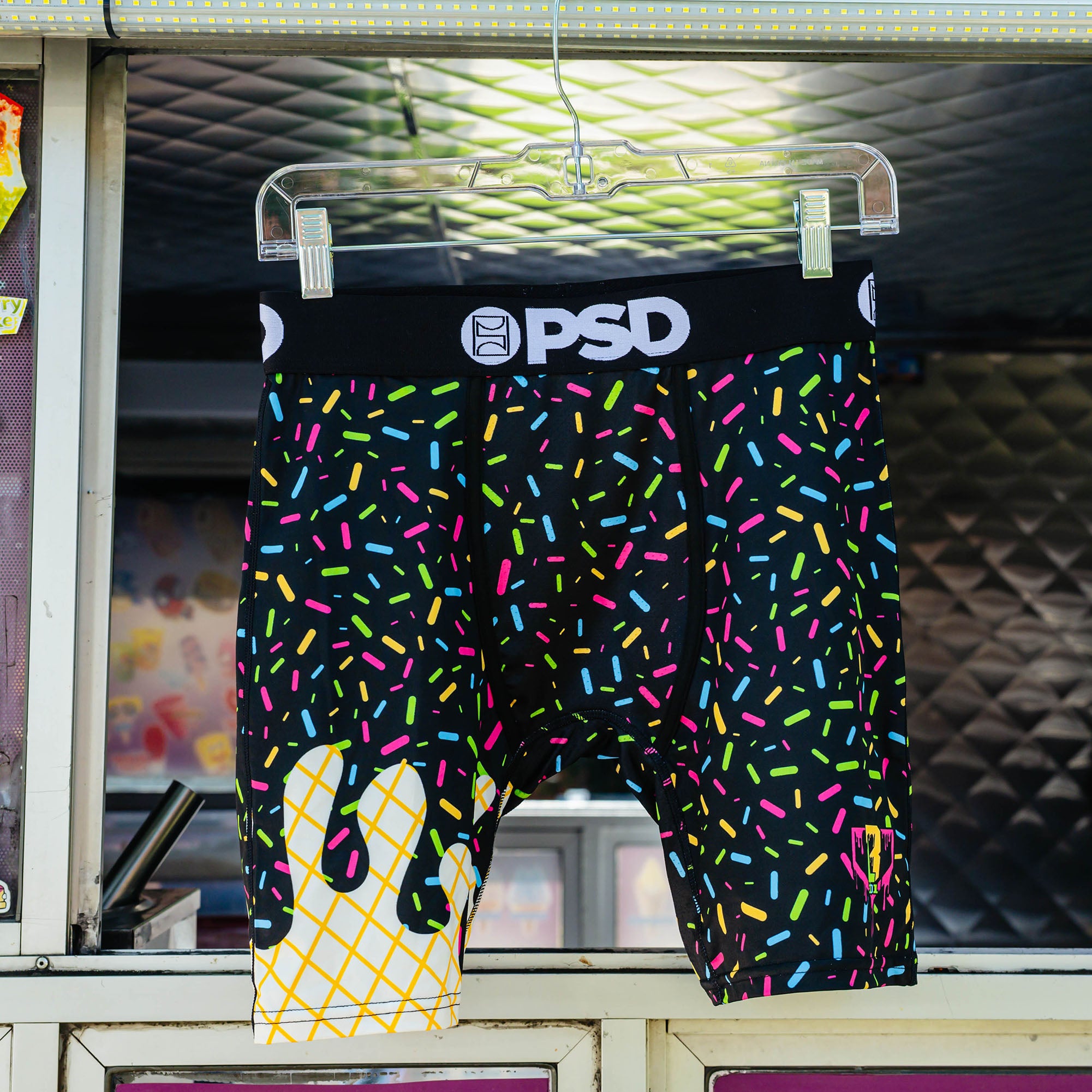 Multi-color Midnight Sundae underwear — styled product shot