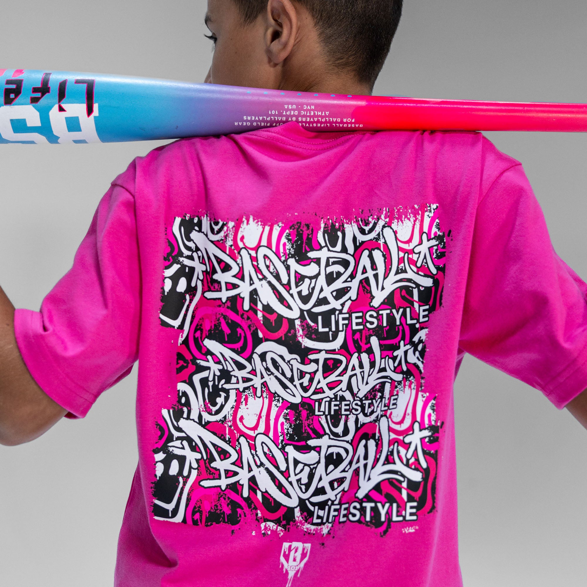 amerivintage ⭐︎Daydream グラフィックTシャツ ピンク Smiley Slugger Youth Tee - Pink - Baseball Lifestyle 101