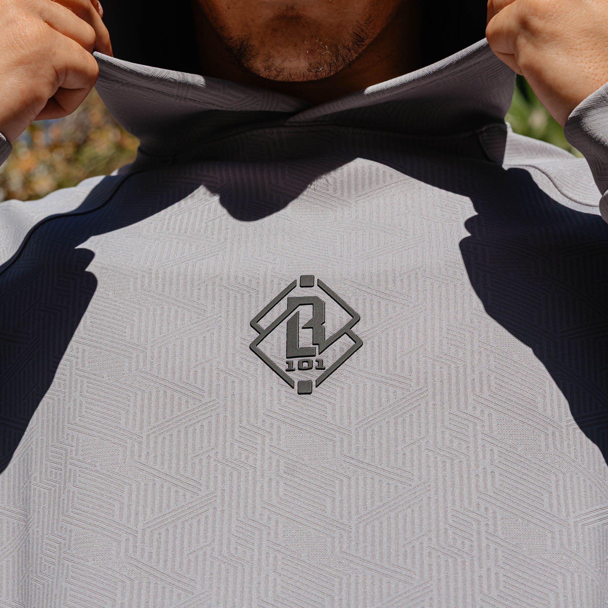 Diamond Tech Jacquard Hoodie - Gray