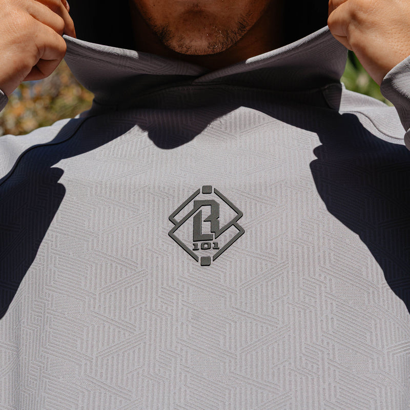 Diamond Tech Jacquard Youth Hoodie - Gray