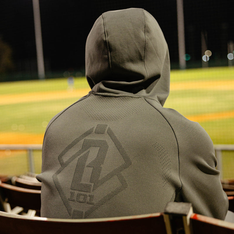 Diamond Tech Knit Zip Hoodie - Charcoal
