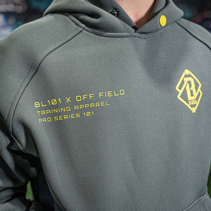 Off-Field Waffle Performance Youth Hoodie - Gray/Yellow