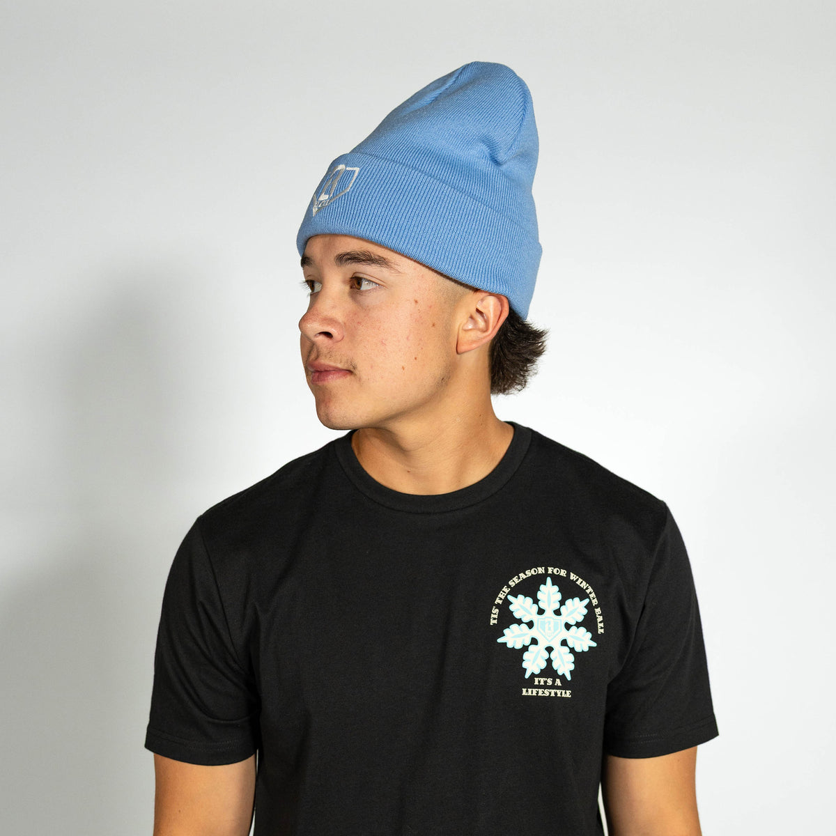 Blue Baseline Beanie Light Blue beanie