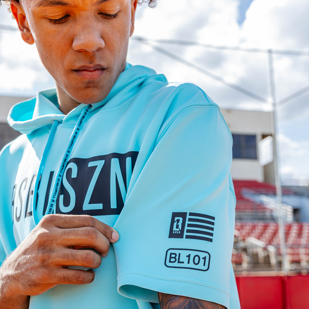 BSBL-SZN Short Sleeve Youth Hoodie V3 - Blue