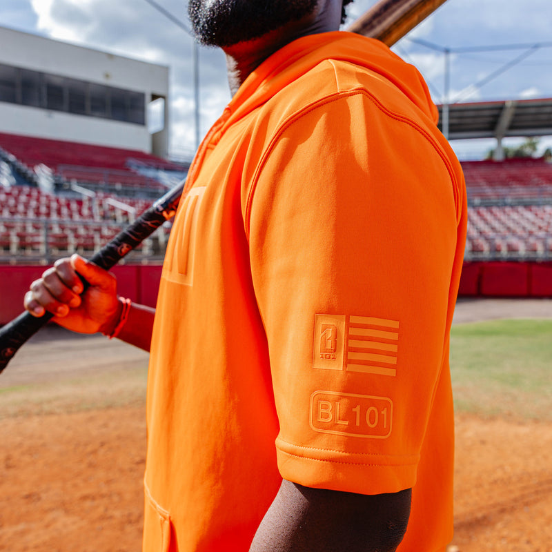 BSBL-SZN Youth Short Sleeve Hoodie V3 - Orange
