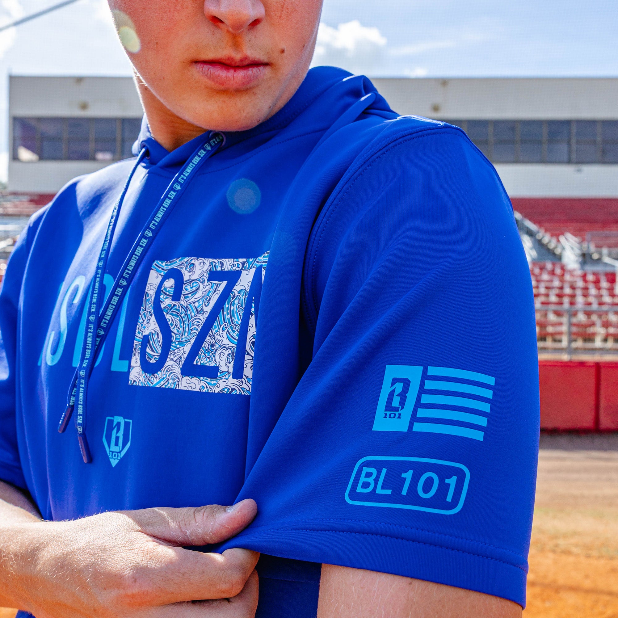 BSBL-SZN Short Sleeve Hoodie V3 - Royal Blue/Oceans