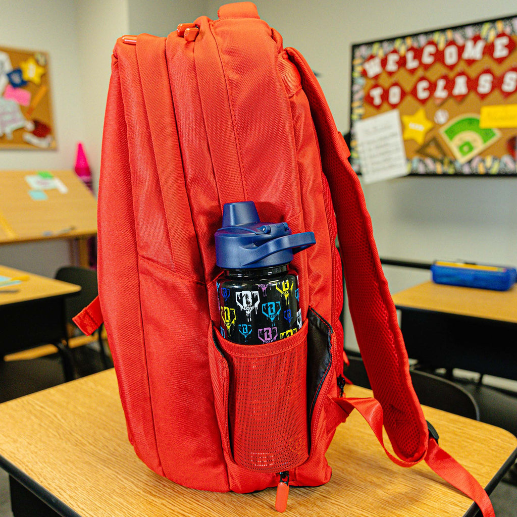 Red SZN 2 backpack — back view