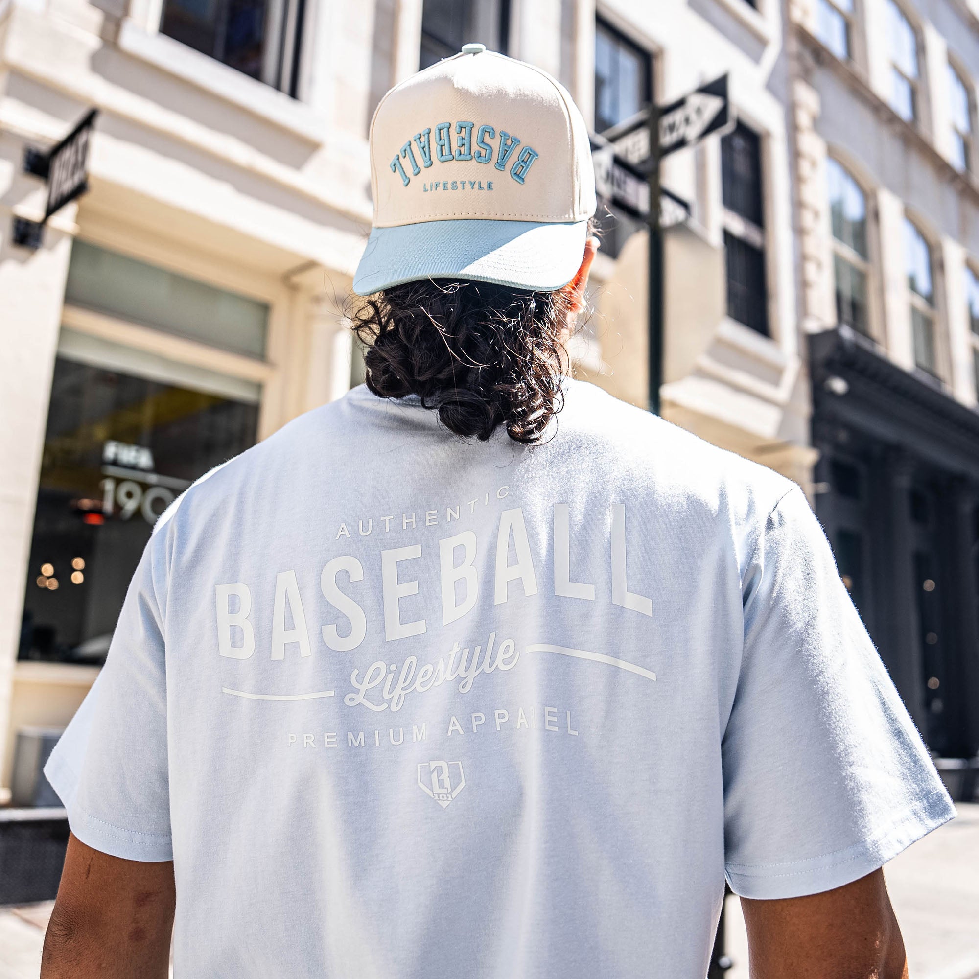 BSBL Wave Tee - Light Blue - Baseball Lifestyle 101