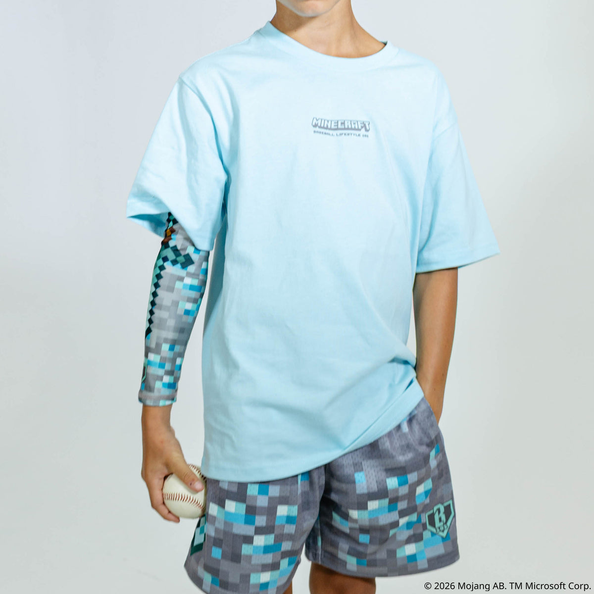 BL101 X Minecraft Diamond Mining Youth Arm Sleeve