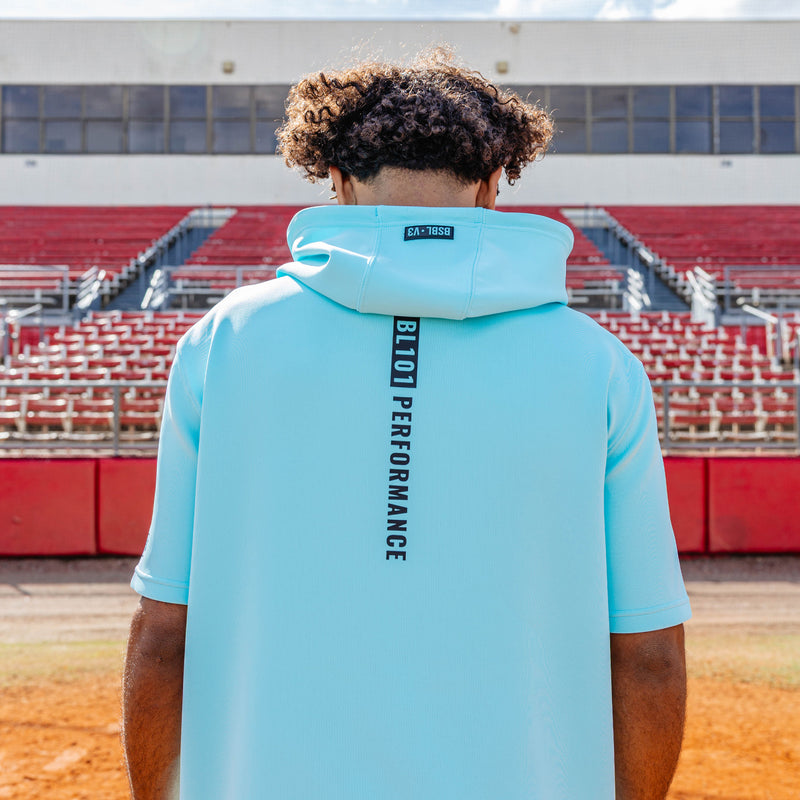BSBL-SZN Youth Short Sleeve Hoodie V3 - Blue