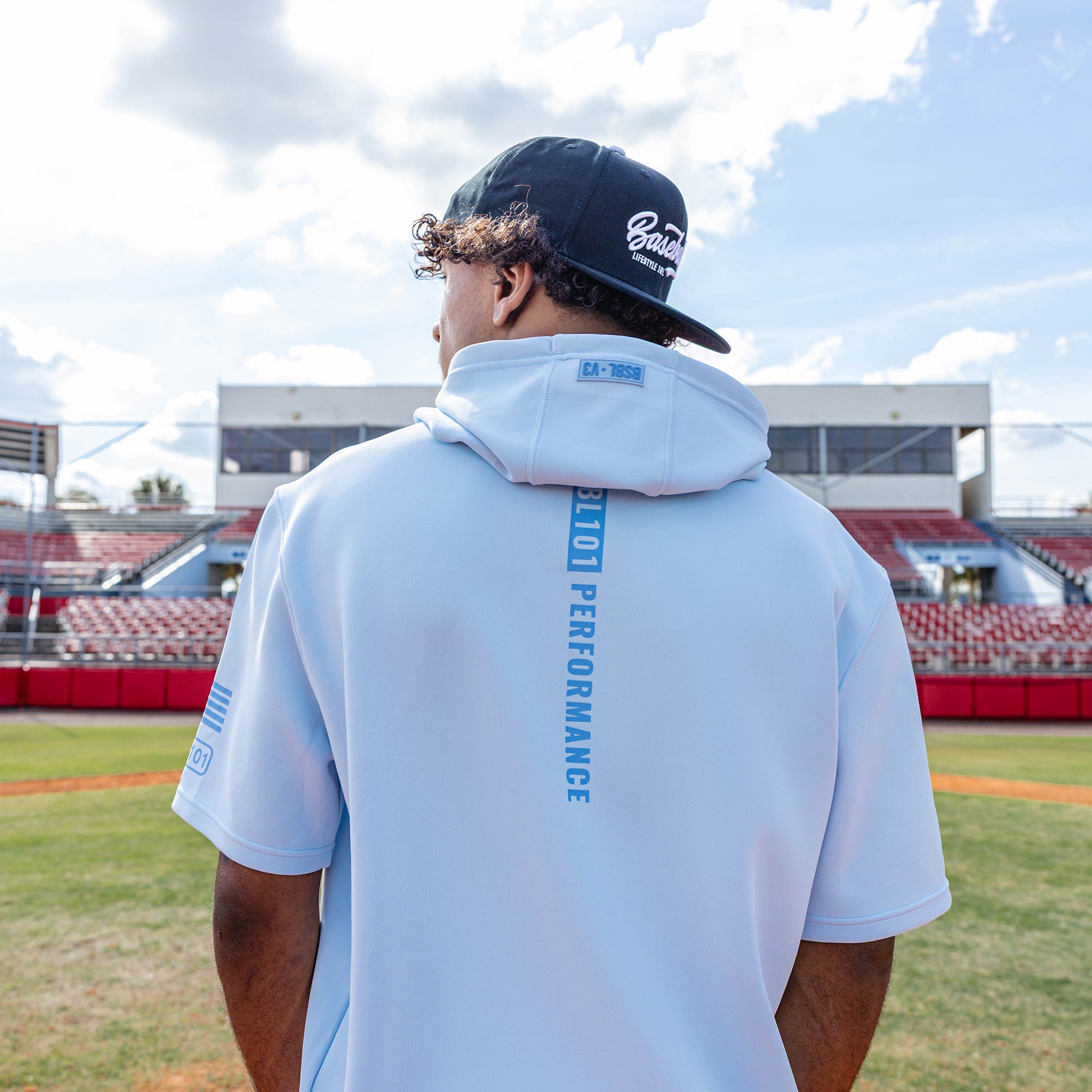 BSBL-SZN Short Sleeve Hoodie V3 - Powder Blue/Wavy