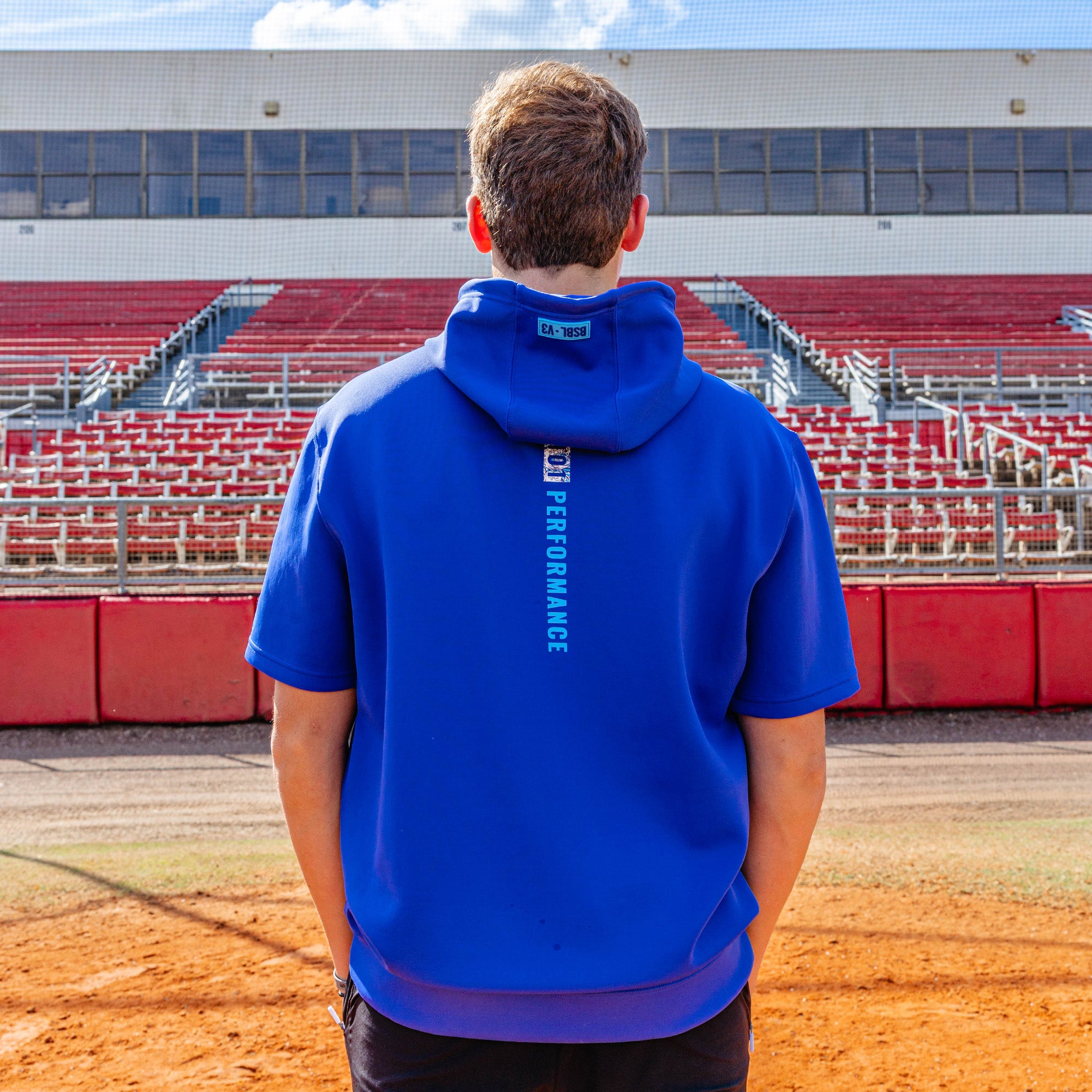 BSBL-SZN Short Sleeve Hoodie V3 - Royal Blue/Oceans - Baseball