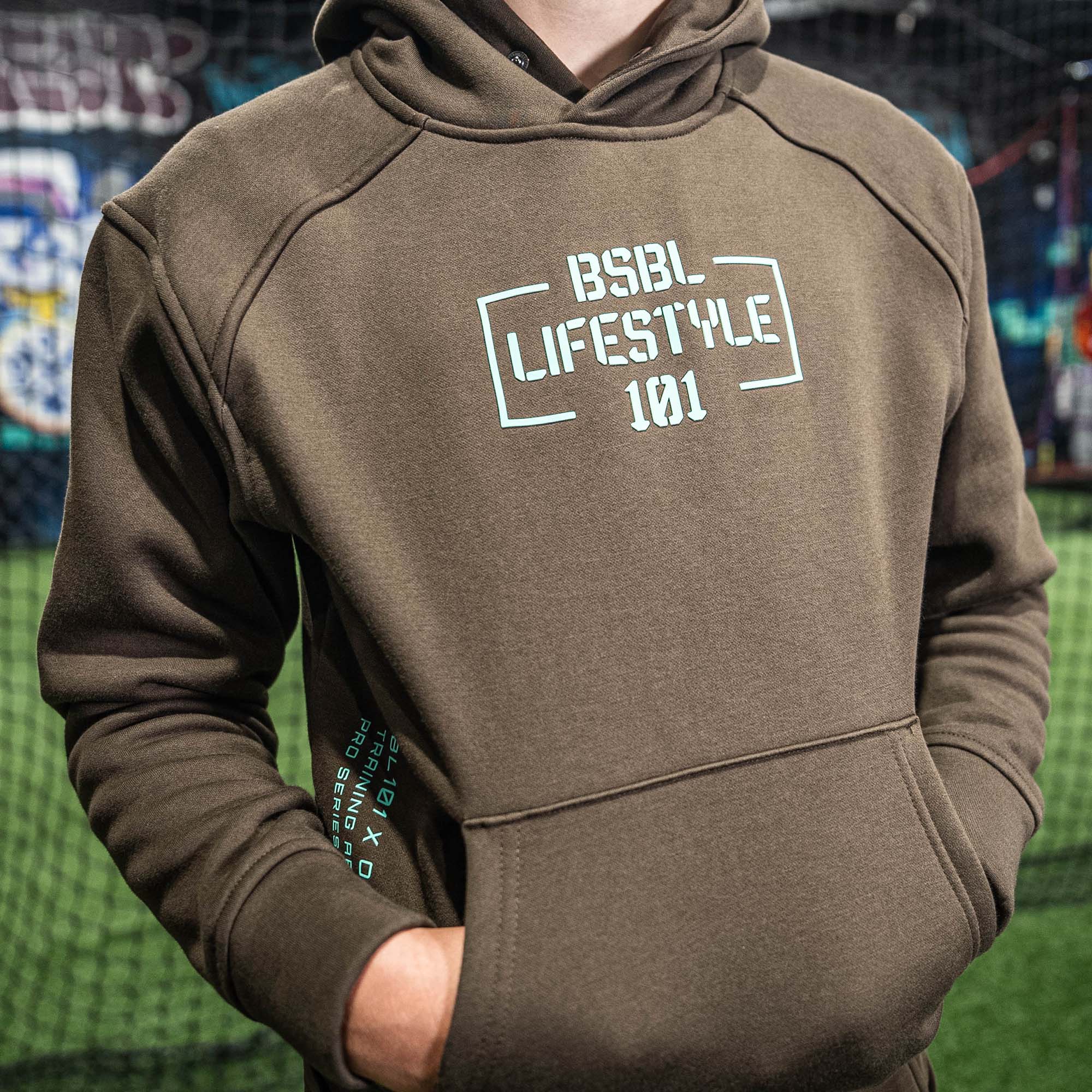 Off-Field Performance Hoodie - Brown/Mint - Baseball Lifestyle 101