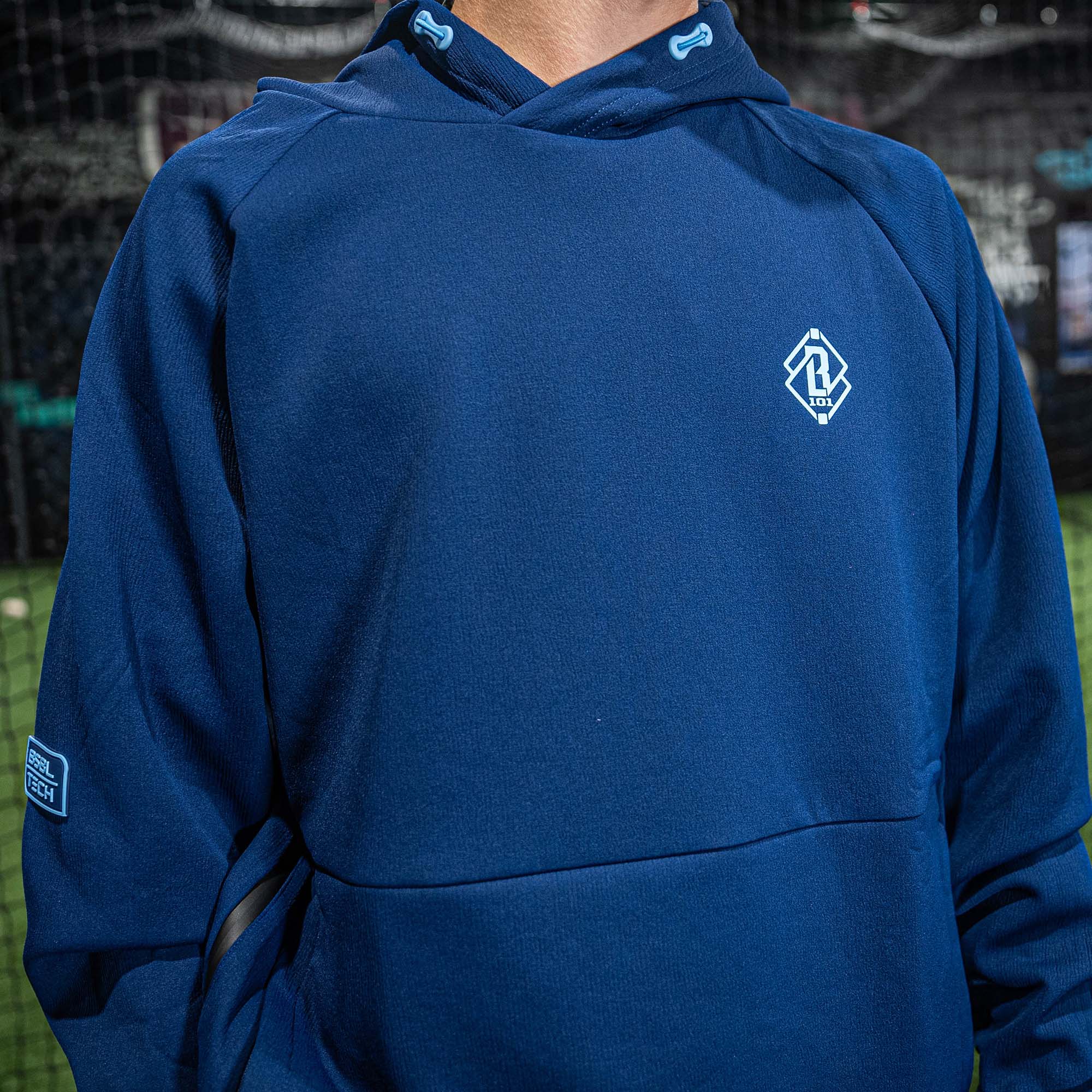 Diamond Tech Side Vented Hoodie - Navy/Light Blue - Baseball