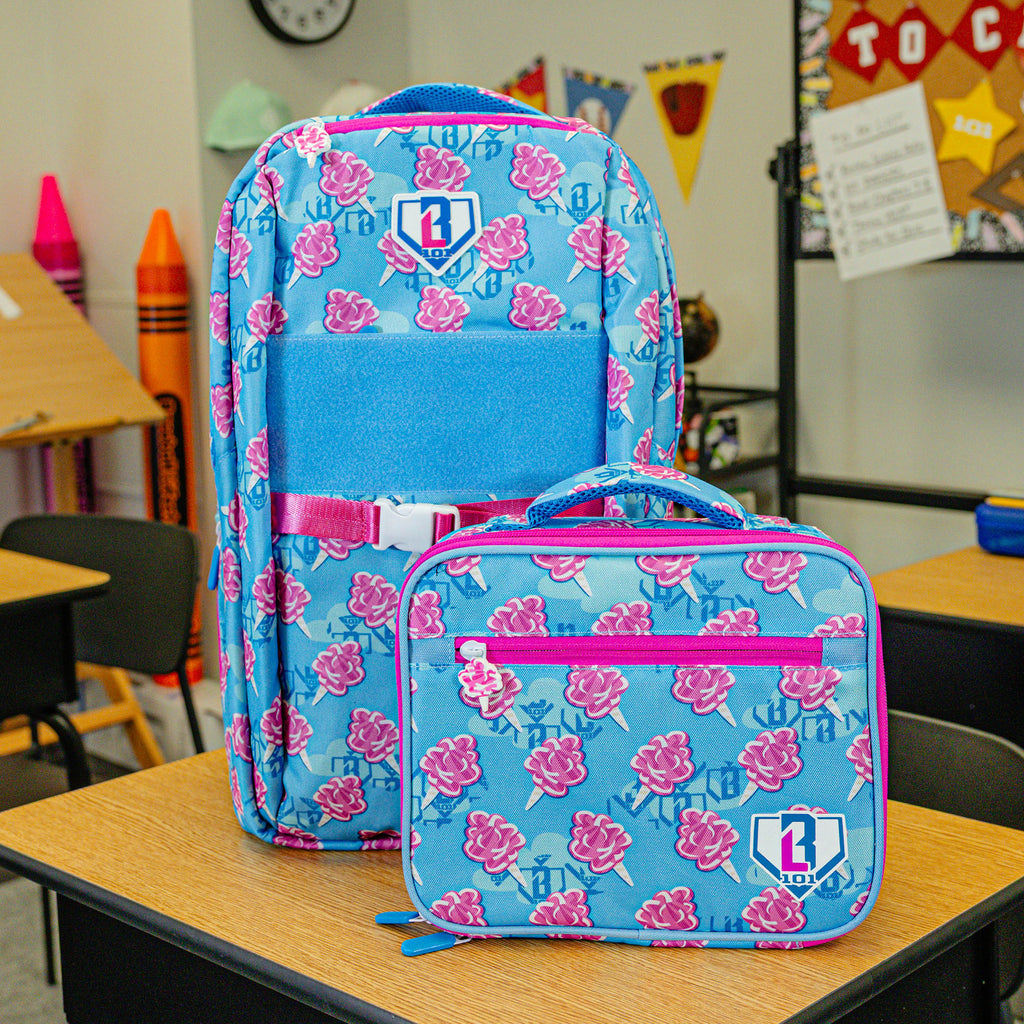 Multi-Color backpack with "Cotton Candy SZN 2" design — back view