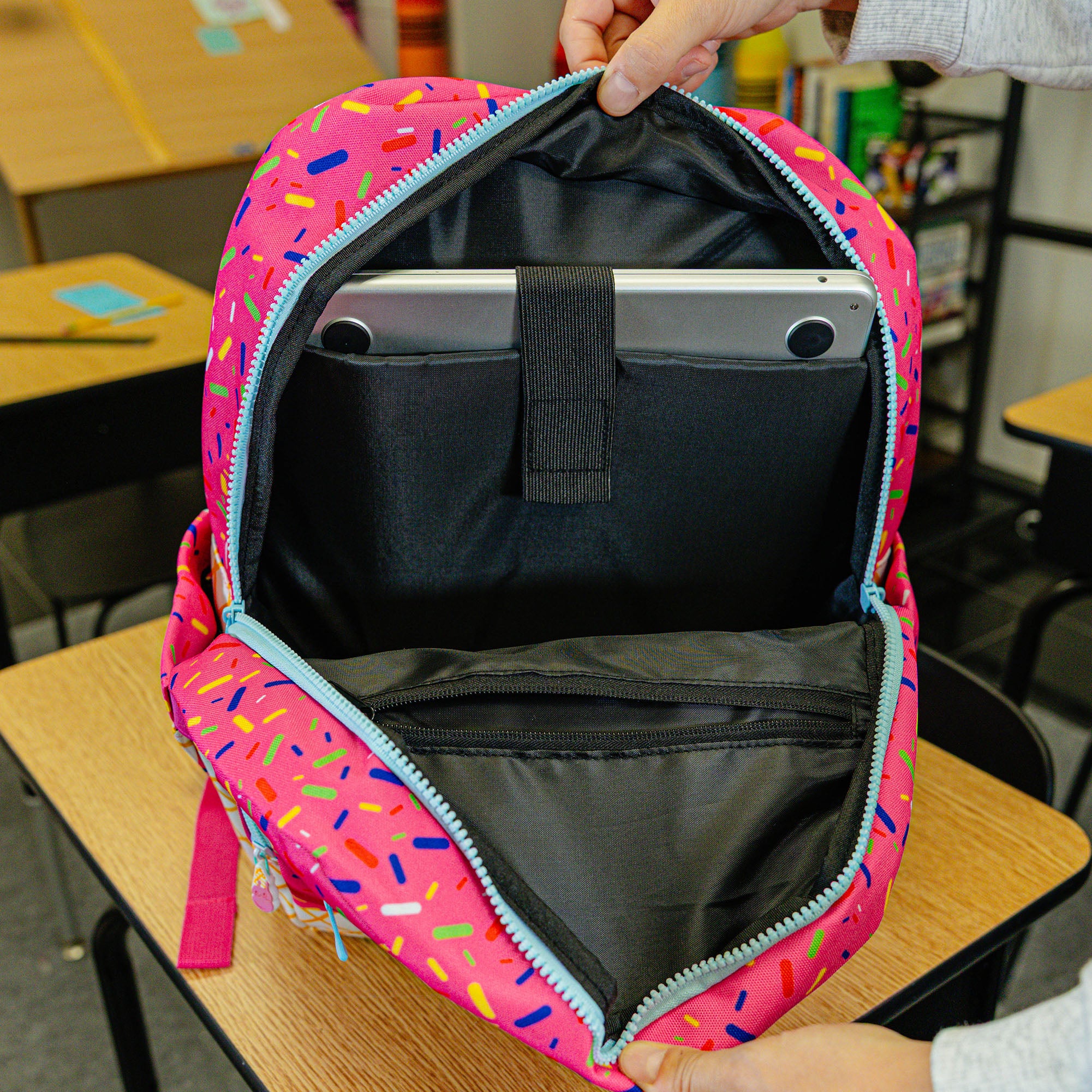 ice cream mini backpack Yummy World Sandy the Sandwich Enjoy a scoop of pastel ice cream topped off with whipped cream applique and embroidered sprinkles Ice Cream Rotation Backpack -