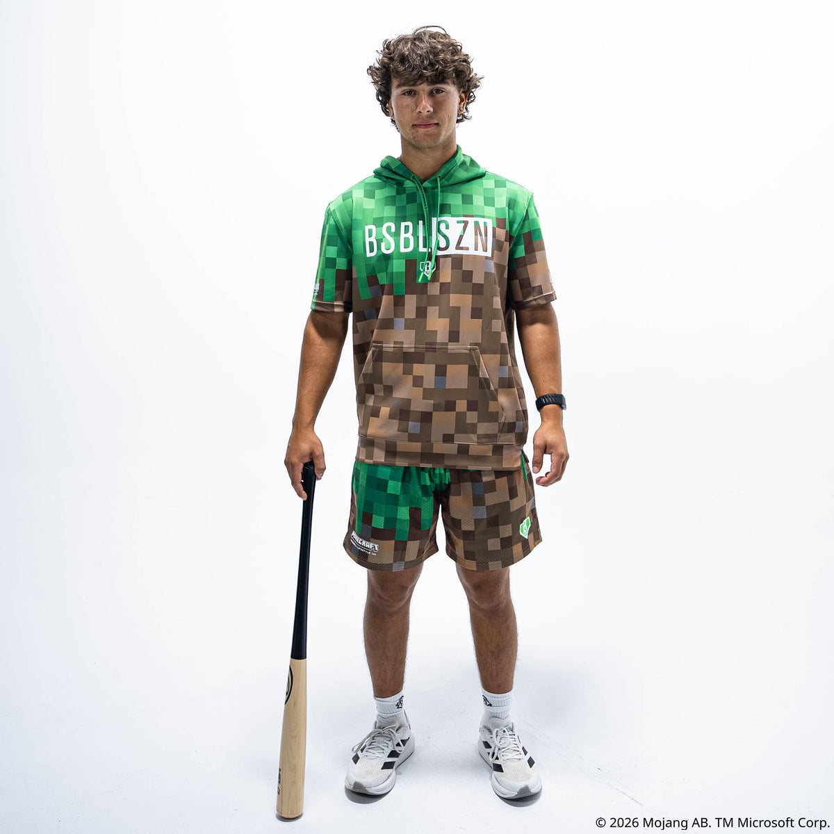 BL101 X Minecraft BSBL-SZN V3 Short Sleeve Hoodie - Grass Block