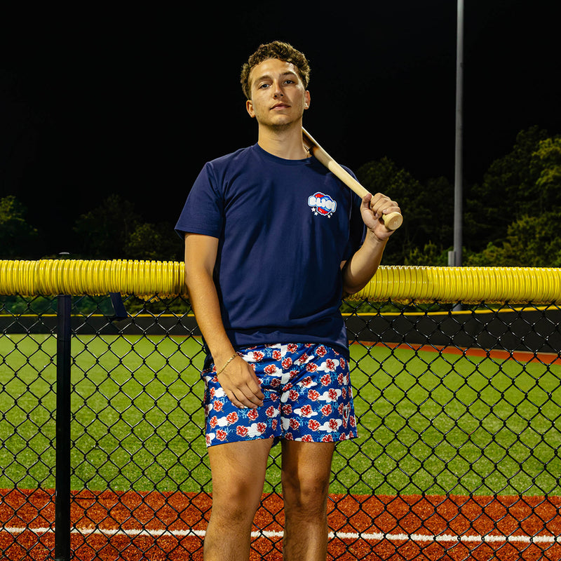 Navy cotton candy 4th of July baseball tee shirt, red, white, and blue outfit