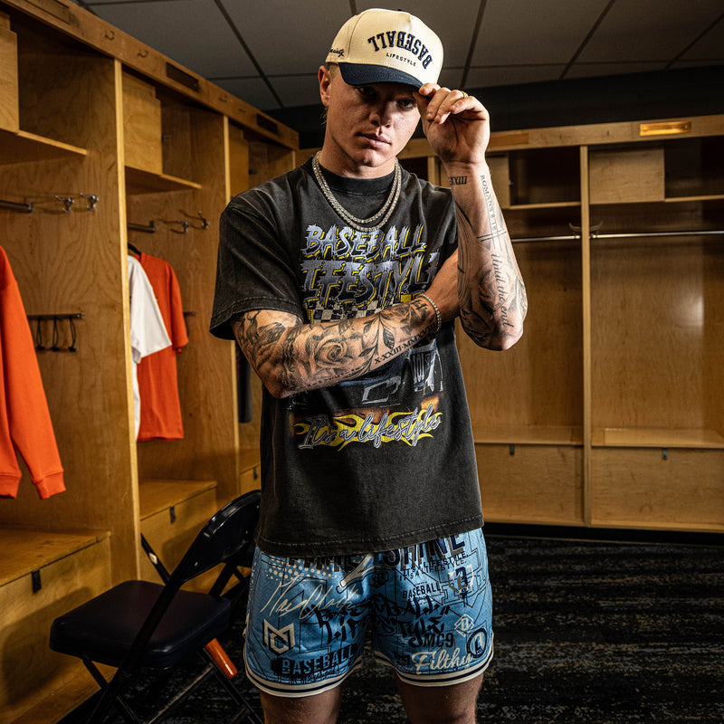 Time 2 Shine Icons Court Shorts - Blue