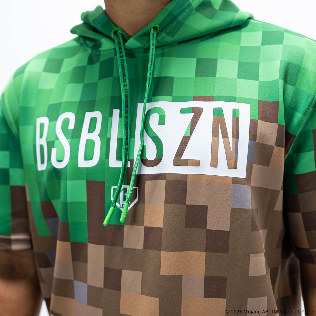 BL101 X Minecraft BSBL-SZN V3 Short Sleeve Hoodie - Grass Block